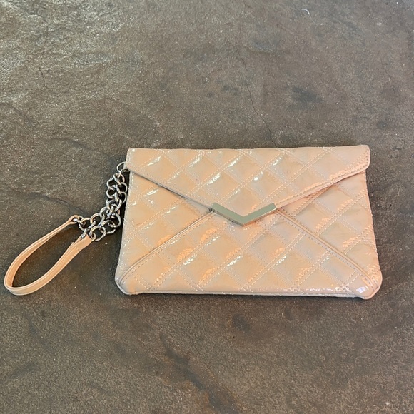 Express nude quilted wristlet